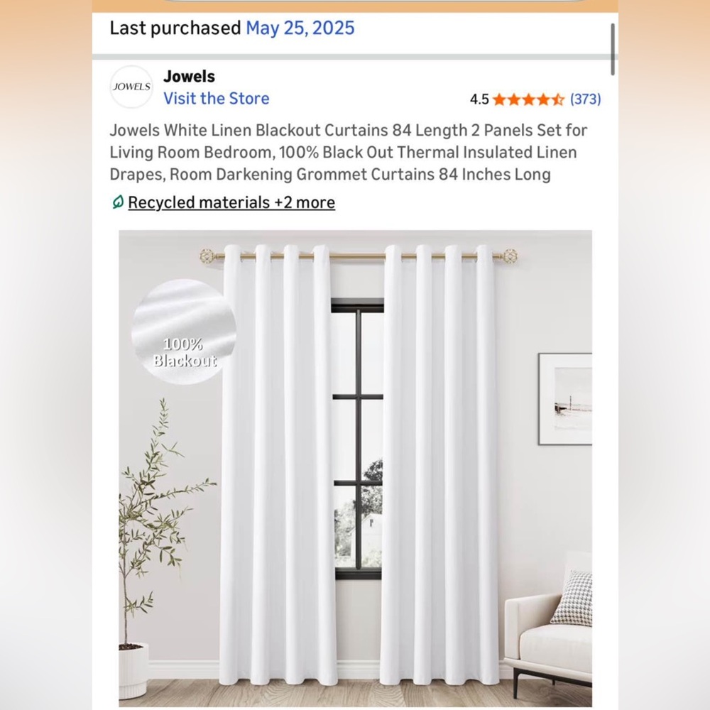 White Black out curtains never used